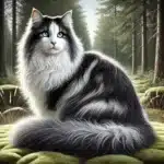 Norwegian Forest Cat with a tuxedo coat pattern