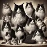 long-haired tuxedo cats and kittens